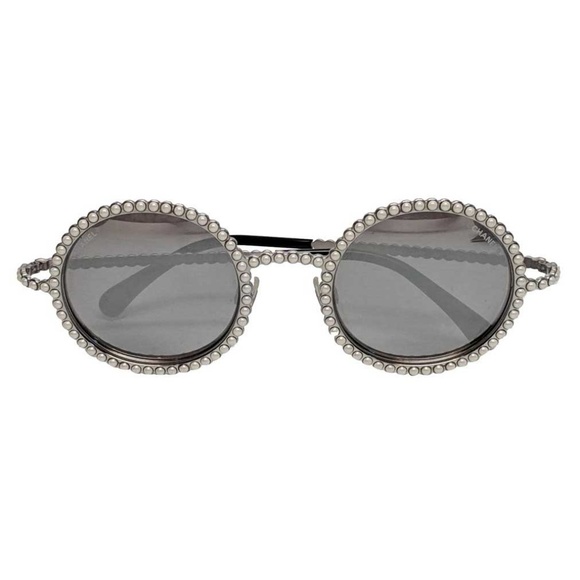 Chanel Accessories - SOLD Chanel Silver Round Runway Pearl  Sunglasses